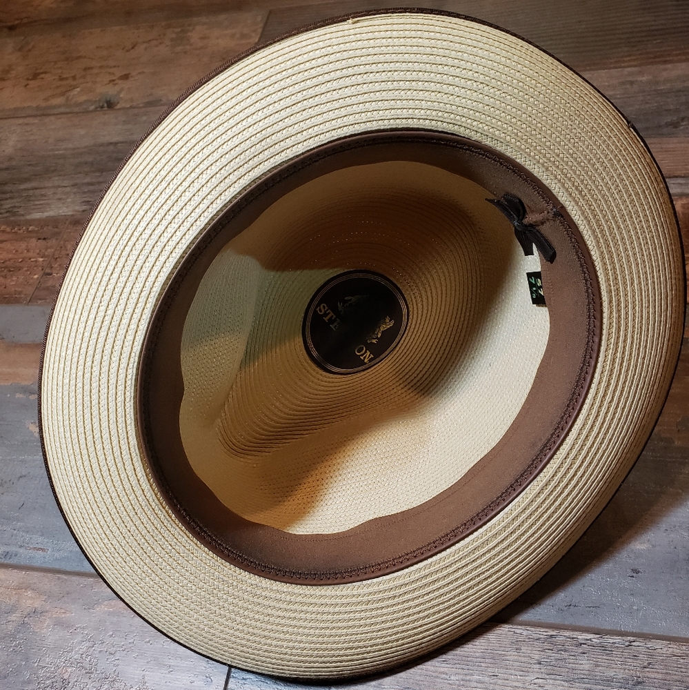 Stetson Woven Hemp Hat Collectable White/Tan Size 57 / 7 1/8 - Picture 2 of 10